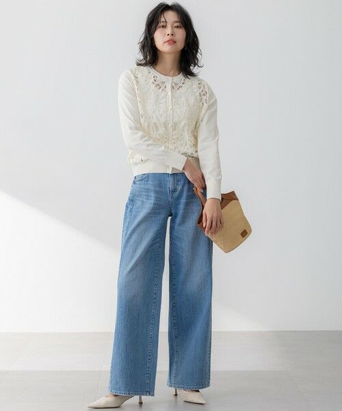 L size ONWARD(大きいサイズ) / エルサイズオンワード デニムパンツ | 【RED CARD TOKYO×23区/VERY3月号掲載】デニム ライン ワイドパンツ | 詳細15