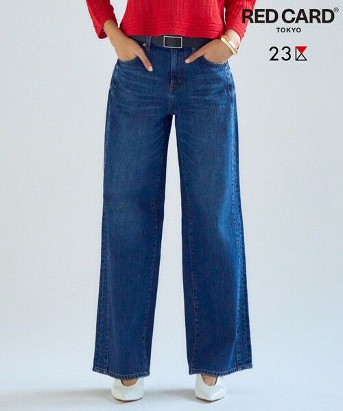 L size ONWARD(大きいサイズ)/エルサイズオンワード 【RED CARD TOKYO×23区/VERY3月号掲載】デニム ライン ワイドパンツ ミッドブルー系 44 L size ONWARD(大きいサイズ)/エルサイズオンワード 【RED CARD TOKYO×23区/VERY3月号掲載】デニム ライン ワイドパンツ ミッドブルー系 44