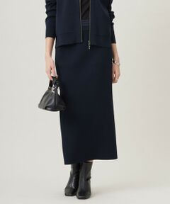 L size ONWARD(大きいサイズ) / エルサイズオンワード ミニ・ひざ丈スカート | 【洗える】コットンポリエステルスムース ニットスカート