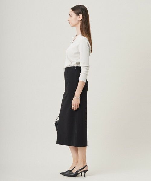 L size ONWARD(大きいサイズ) / エルサイズオンワード ミニ・ひざ丈スカート | 【洗える】 コットンコンプレッシャー スカート | 詳細3