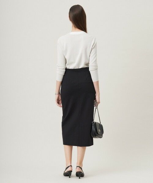 L size ONWARD(大きいサイズ) / エルサイズオンワード ミニ・ひざ丈スカート | 【洗える】 コットンコンプレッシャー スカート | 詳細4