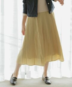 L size ONWARD(大きいサイズ) / エルサイズオンワード ミニ・ひざ丈スカート | 【洗える】リンクルリッド フレアー スカート