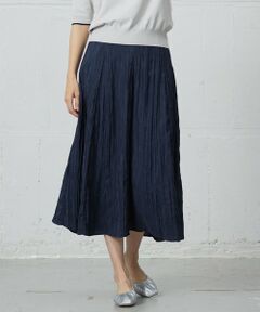 L size ONWARD(大きいサイズ) / エルサイズオンワード ミニ・ひざ丈スカート | 【洗える】リンクルリッド フレアー スカート