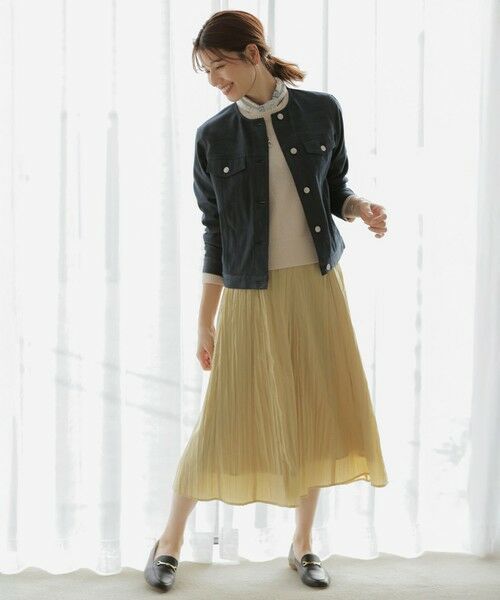 L size ONWARD(大きいサイズ) / エルサイズオンワード ミニ・ひざ丈スカート | 【洗える】リンクルリッド フレアー スカート | 詳細9