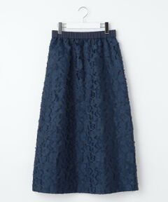 L size ONWARD(大きいサイズ) / エルサイズオンワード ミニ・ひざ丈スカート | 【洗える】フラワーカットジャガード スカート