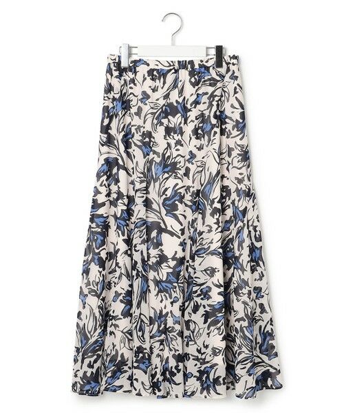 L size ONWARD(大きいサイズ) / エルサイズオンワード ミニ・ひざ丈スカート | 【洗える】ニュアンスフラワープリント フレア スカート | 詳細12
