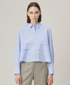 L size ONWARD(大きいサイズ) / エルサイズオンワード シャツ・ブラウス | 【洗える】 クリーンブロード クロップドブラウス