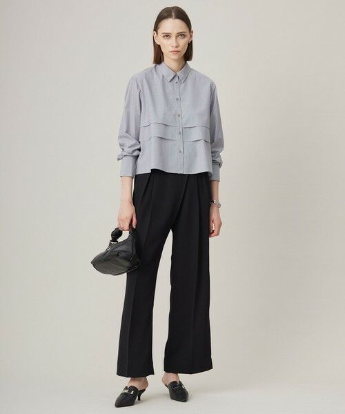 L size ONWARD(大きいサイズ) / エルサイズオンワード シャツ・ブラウス | 【洗える】 クリーンブロード クロップドブラウス | 詳細1