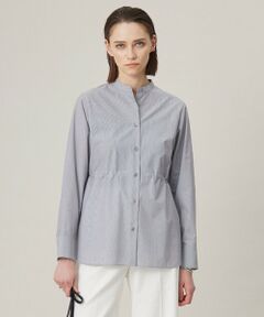 L size ONWARD(大きいサイズ) / エルサイズオンワード シャツ・ブラウス | 【洗える】 クリーンブロード バンドカラーシャツ