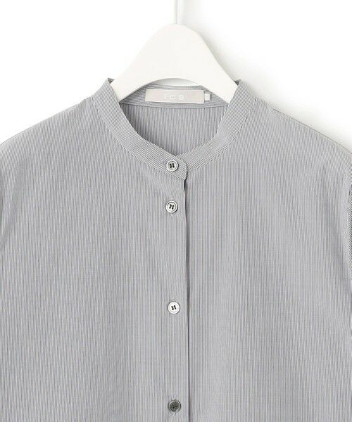 L size ONWARD(大きいサイズ) / エルサイズオンワード シャツ・ブラウス | 【洗える】 クリーンブロード バンドカラーシャツ | 詳細4