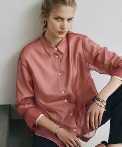 L size ONWARD(大きいサイズ) / エルサイズオンワード シャツ・ブラウス | 【洗える】オーガンコンビシャーティング シャツ