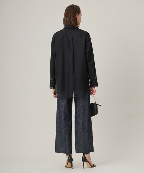 L size ONWARD(大きいサイズ) / エルサイズオンワード シャツ・ブラウス | 【洗える】オーガンコンビシャーティング シャツ | 詳細3