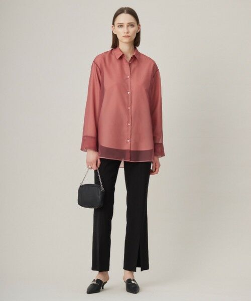 L size ONWARD(大きいサイズ) / エルサイズオンワード シャツ・ブラウス | 【洗える】オーガンコンビシャーティング シャツ | 詳細6