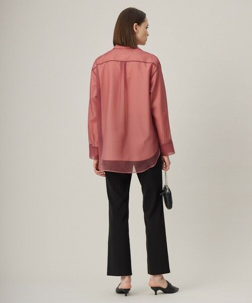 L size ONWARD(大きいサイズ) / エルサイズオンワード シャツ・ブラウス | 【洗える】オーガンコンビシャーティング シャツ | 詳細8