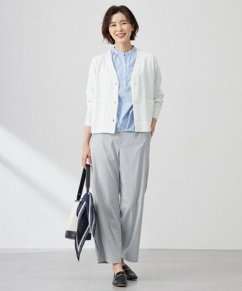 L size ONWARD(大きいサイズ) / エルサイズオンワード シャツ・ブラウス | 【洗える・接触冷感・UVケア】エステネージュストライプ コクーン ブラウス | 詳細14