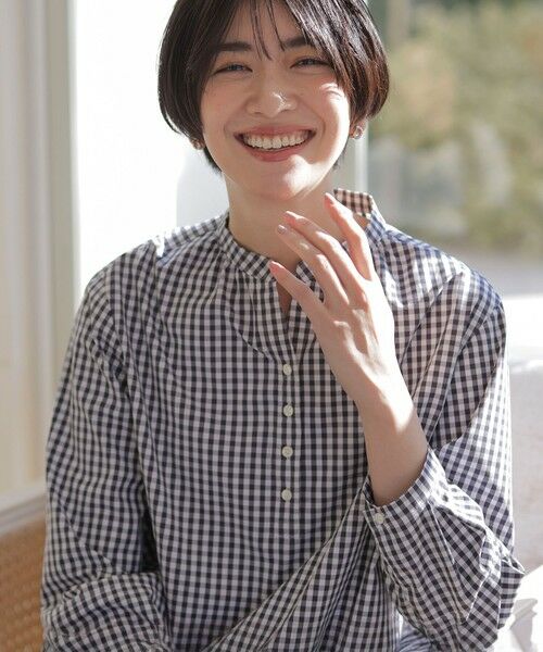 L size ONWARD(大きいサイズ) / エルサイズオンワード シャツ・ブラウス | 【洗える・接触冷感・UVケア】エステネージュストライプ コクーン ブラウス | 詳細22