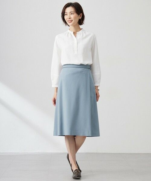 L size ONWARD(大きいサイズ) / エルサイズオンワード シャツ・ブラウス | 【洗える】アセVisシャドーギンガム タック ブラウス | 詳細4