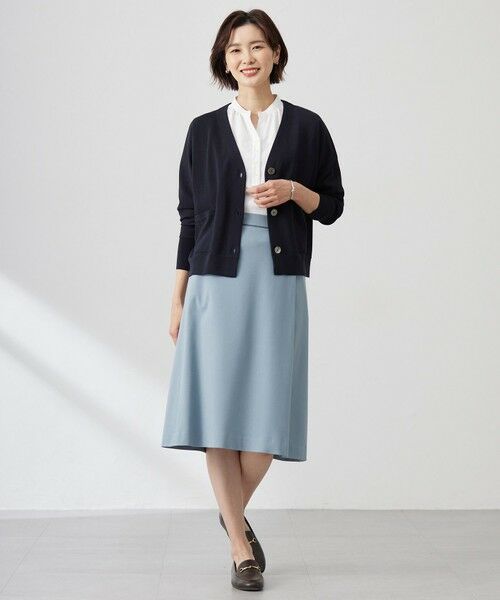 L size ONWARD(大きいサイズ) / エルサイズオンワード シャツ・ブラウス | 【洗える】アセVisシャドーギンガム タック ブラウス | 詳細5