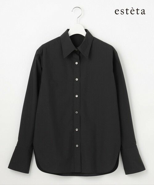 L size ONWARD(大きいサイズ)/エルサイズオンワード 【エステータ】THOMAS MASON ベーシックシャツ ブラック系 46 L size ONWARD(大きいサイズ)/エルサイズオンワード 【エステータ】THOMAS MASON ベーシックシャツ ブラック系 46