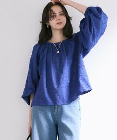 L size ONWARD(大きいサイズ) / エルサイズオンワード シャツ・ブラウス | 【SLOW/一部店舗限定】コットンジャカード ブラウス