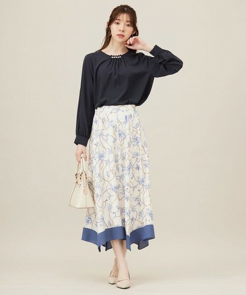 L size ONWARD(大きいサイズ) / エルサイズオンワード シャツ・ブラウス | 【洗える】フロントパール調 ブラウス | 詳細7