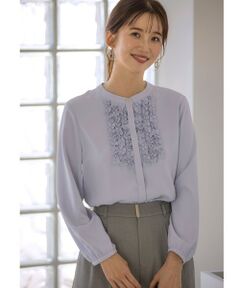 L size ONWARD(大きいサイズ) / エルサイズオンワード シャツ・ブラウス | 【洗える】フリルディテール ブラウス