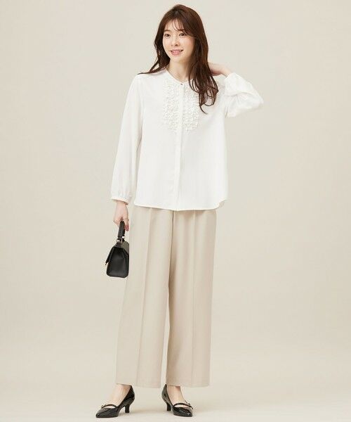 L size ONWARD(大きいサイズ) / エルサイズオンワード シャツ・ブラウス | 【洗える】フリルディテール ブラウス | 詳細3