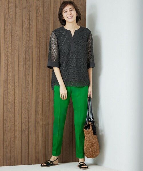 L size ONWARD(大きいサイズ) / エルサイズオンワード シャツ・ブラウス | 【洗える】ジオメトリックフラワーレースプルオーバー ブラウス | 詳細5