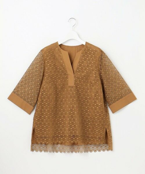 L size ONWARD(大きいサイズ) / エルサイズオンワード シャツ・ブラウス | 【洗える】ジオメトリックフラワーレースプルオーバー ブラウス | 詳細15