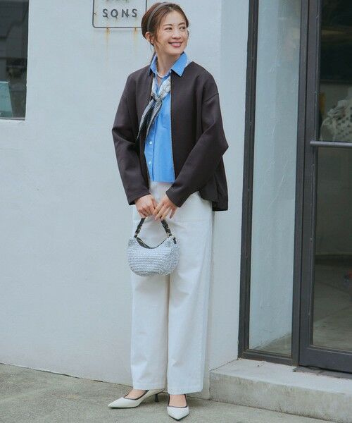 L size ONWARD(大きいサイズ) / エルサイズオンワード シャツ・ブラウス | 【洗える】CANCLINI クロップド テントライン シャツ | 詳細8