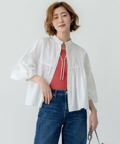 L size ONWARD(大きいサイズ) / エルサイズオンワード シャツ・ブラウス | 【洗える】CANCLINI ギャザー フレア ブラウス