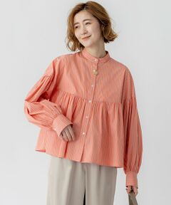 L size ONWARD(大きいサイズ) / エルサイズオンワード シャツ・ブラウス | 【洗える】CANCLINI ギャザー フレア ブラウス