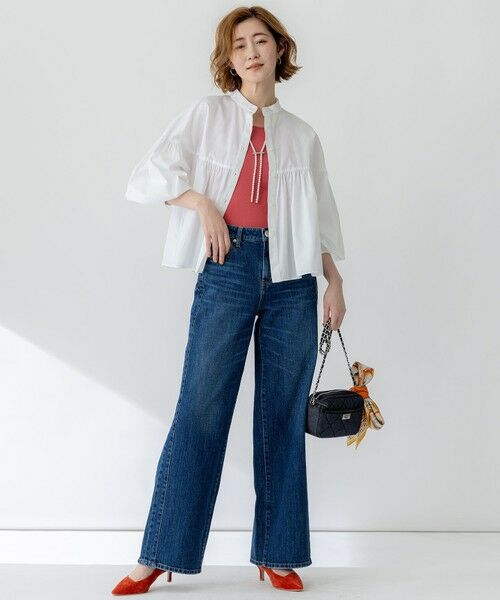 L size ONWARD(大きいサイズ) / エルサイズオンワード シャツ・ブラウス | 【洗える】CANCLINI ギャザー フレア ブラウス | 詳細1