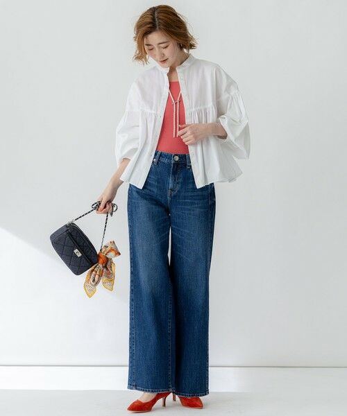 L size ONWARD(大きいサイズ) / エルサイズオンワード シャツ・ブラウス | 【洗える】CANCLINI ギャザー フレア ブラウス | 詳細2