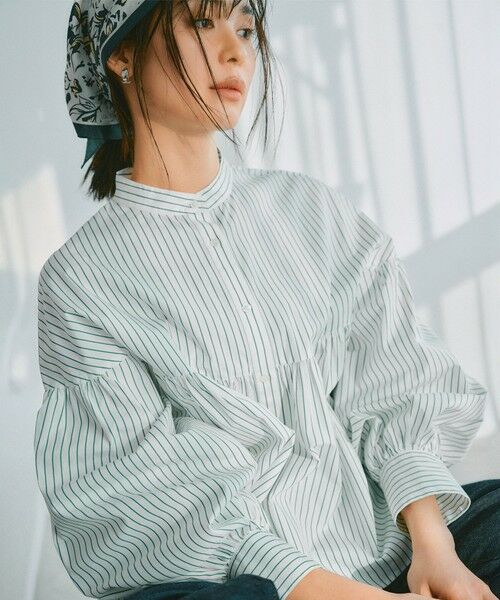 L size ONWARD(大きいサイズ) / エルサイズオンワード シャツ・ブラウス | 【洗える】CANCLINI ギャザー フレア ブラウス | 詳細5