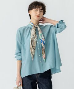 L size ONWARD(大きいサイズ) / エルサイズオンワード シャツ・ブラウス | 【洗える】シアーコットンシルク ハンカチーフヘム デザイン シャツ