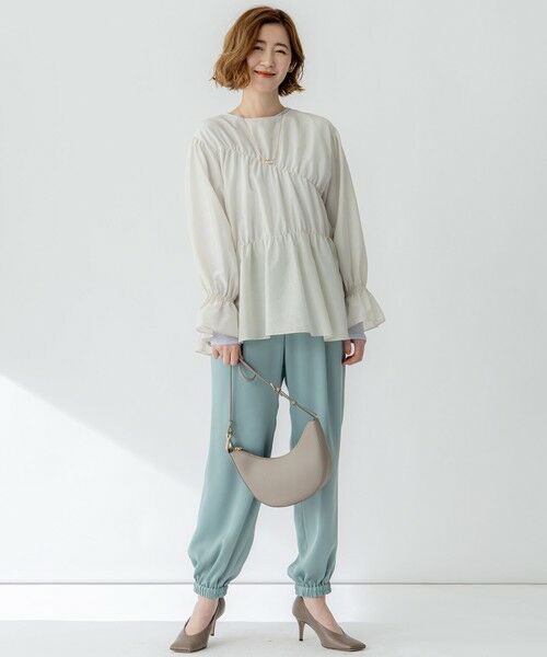 L size ONWARD(大きいサイズ) / エルサイズオンワード シャツ・ブラウス | 【洗える】シアーコットンシルク シャーリング デザイン ブラウス | 詳細6