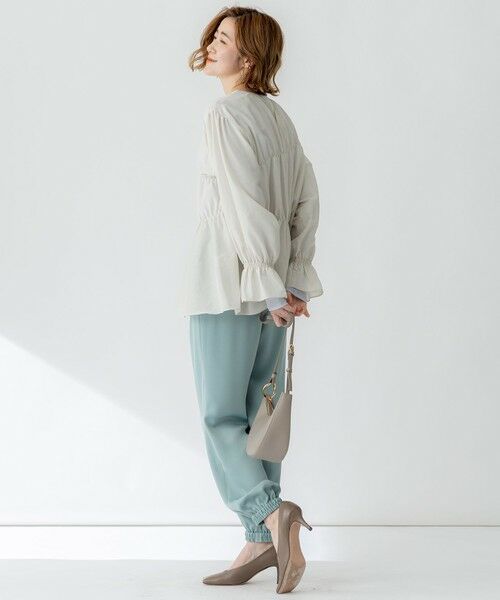 L size ONWARD(大きいサイズ) / エルサイズオンワード シャツ・ブラウス | 【洗える】シアーコットンシルク シャーリング デザイン ブラウス | 詳細7