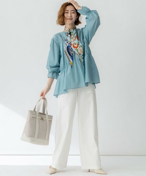 L size ONWARD(大きいサイズ) / エルサイズオンワード シャツ・ブラウス | 【洗える】シアーコットンシルク シャーリング デザイン ブラウス | 詳細13