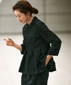 L size ONWARD(大きいサイズ) / エルサイズオンワード シャツ・ブラウス | 【VERYコラボ】ボタニカル カットジャカード ブラウス