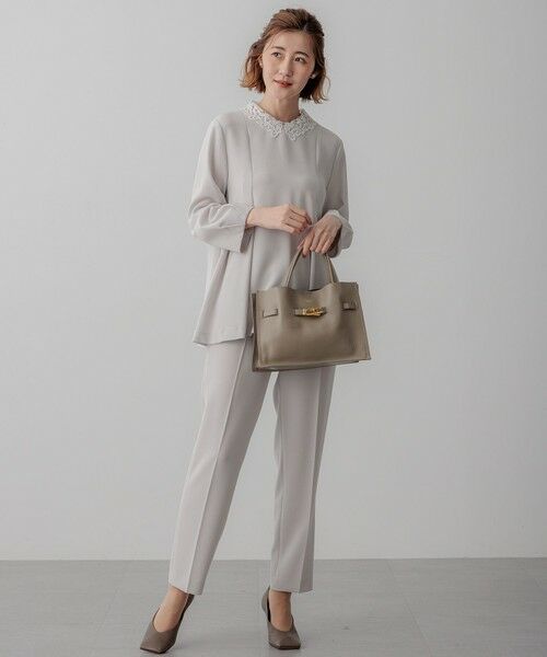 L size ONWARD(大きいサイズ) / エルサイズオンワード シャツ・ブラウス | 【VERYコラボ】トリアセダブルジョーゼット レース襟 ブラウス | 詳細1