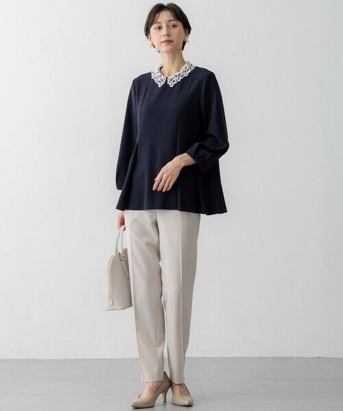 L size ONWARD(大きいサイズ) / エルサイズオンワード シャツ・ブラウス | 【VERYコラボ】トリアセダブルジョーゼット レース襟 ブラウス | 詳細6