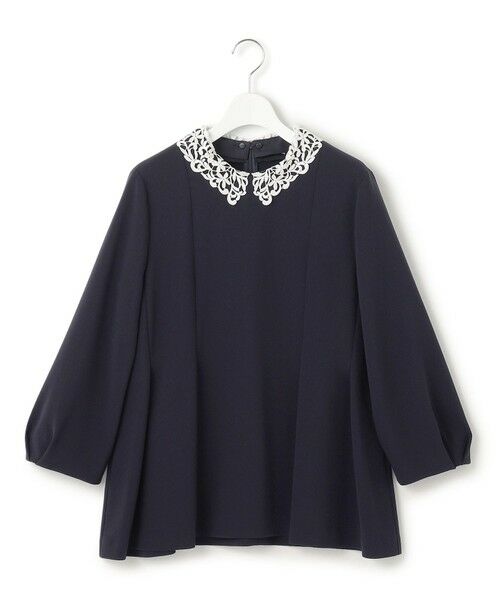 L size ONWARD(大きいサイズ) / エルサイズオンワード シャツ・ブラウス | 【VERYコラボ】トリアセダブルジョーゼット レース襟 ブラウス | 詳細8