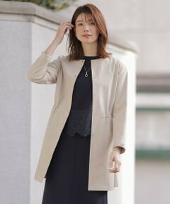 L size ONWARD(大きいサイズ) / エルサイズオンワード その他アウター | 【洗える・撥水】ドライツイルストレッチ ノーカラー コート