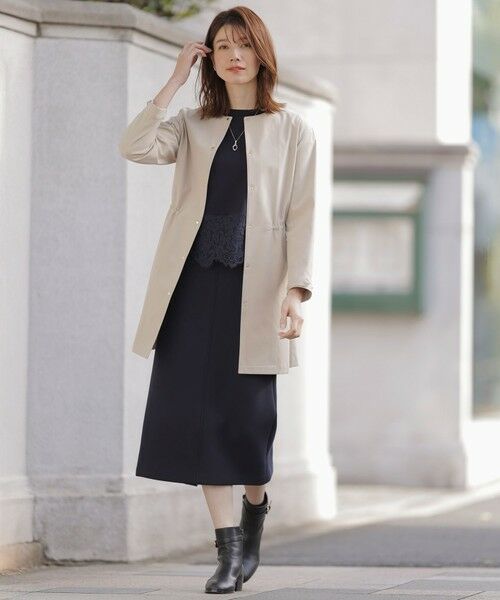 L size ONWARD(大きいサイズ) / エルサイズオンワード その他アウター | 【洗える・撥水】ドライツイルストレッチ ノーカラー コート | 詳細6