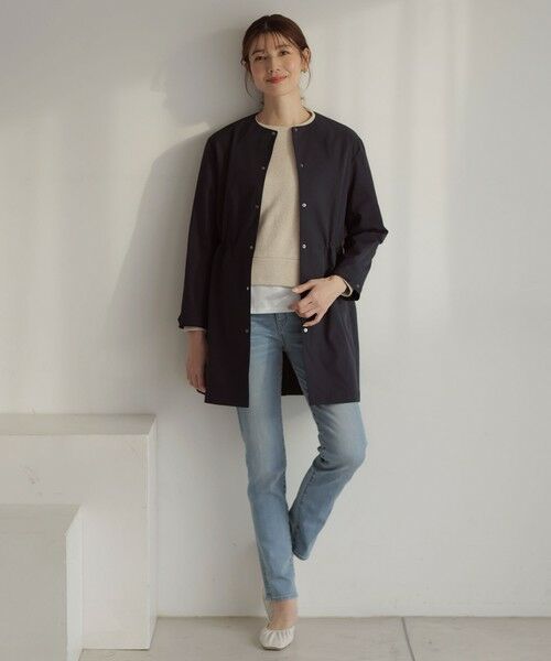 L size ONWARD(大きいサイズ) / エルサイズオンワード その他アウター | 【洗える・撥水】ドライツイルストレッチ ノーカラー コート | 詳細20