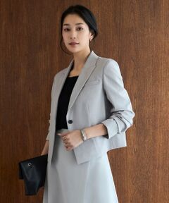 L size ONWARD(大きいサイズ) / エルサイズオンワード テーラードジャケット | 【接触冷感・UVケア・撥水・洗える】LooseWeave クロップドジャケット