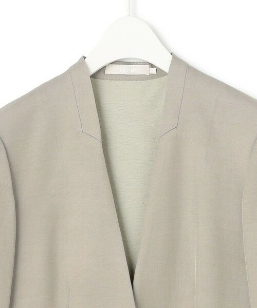 L size ONWARD(大きいサイズ) / エルサイズオンワード ノーカラージャケット | Vi/Ly/Liツイル  ノーカラージャケット | 詳細8