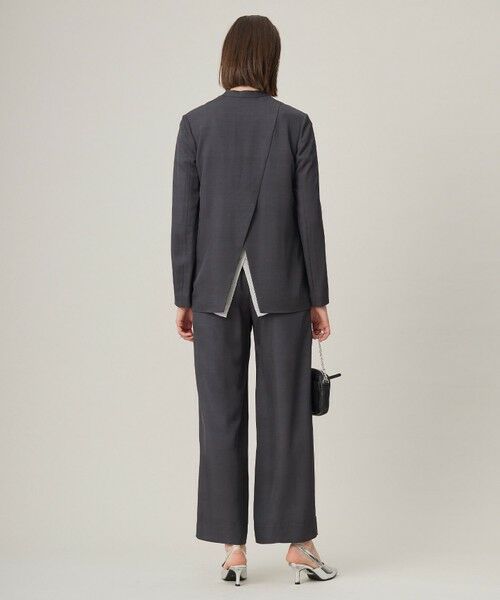 L size ONWARD(大きいサイズ) / エルサイズオンワード ノーカラージャケット | Vi/Ly/Liツイル  ノーカラージャケット | 詳細16