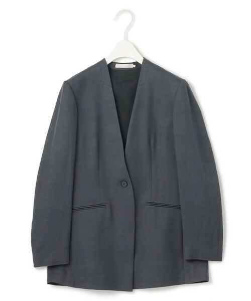 L size ONWARD(大きいサイズ) / エルサイズオンワード ノーカラージャケット | Vi/Ly/Liツイル  ノーカラージャケット | 詳細17